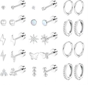 Flat Back Silver Gold Earrings