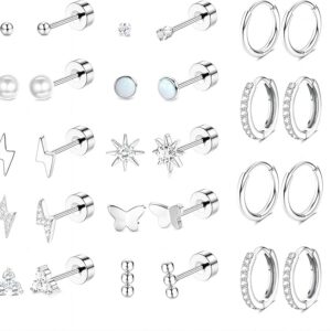 Flat Back Silver Gold Earrings