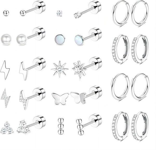 Flat Back Silver Gold Earrings